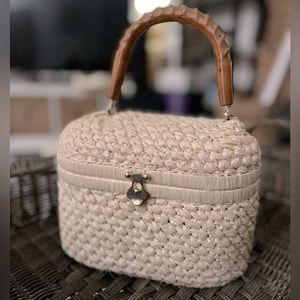 Vintage 1960s Marcus Brothers of Miami Woven Straw Handbag Basket Purse